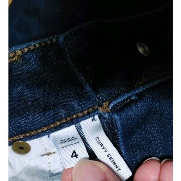 Loft Jeans Womens 4 Curvy Skinny Stretch Low Rise Blue Dark Wash Denim - Picture 5 of 5